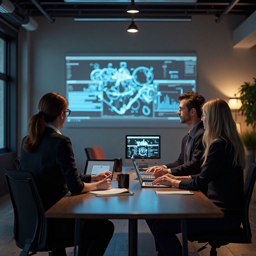 Team di esperti di intelligenza artificiale in una riunione